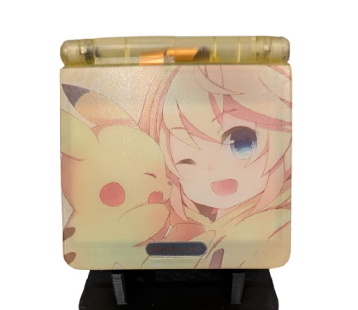Pikachu Gameboy Advance SP IPS Modded Screen